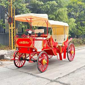Charrette à chevaux électrique rouge royale à 4 roues pour les mariages et les visites touristiques, capacité de 4 à 6 personnes - Product Image 3