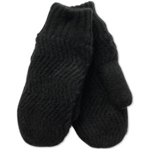Guanti da donna in acrilico lavorato a maglia Chevron di INC International Concepts, neri, taglia unica - Product Image 1