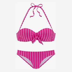 Ensemble de bikini triangle pour femmes, vente en gros, logo personnalisé, devant sexy, push-up, bandeau, best-seller, uni, écologique, bleu clair - Product Image 4
