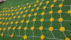 Dupatta nupcial floral de tradición elegante con perlas para ceremonia Haldi Mehndi y velo de novia de flor amarilla Dupatta para regalar - Product Image 6