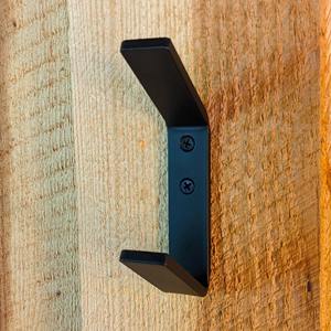 Heavy Duty Black Steel Double <b>Hook</b> <b>for</b> Modern and Industrial Decor Minimalist <b>Wall</b> Mounted Coat and Towel <b>Hook</b> - Product Image 4
