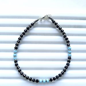 Collar de Cuentas de Ágata Negra para Mujer con Cierre Plateado, Joyería de Piedras Preciosas de Moda para Bodas y Aniversarios - Product Image 2