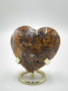Wholesale Natural Brecciated Jasper Heart Shape Large Hand Polished Healing <b>Crystal</b> With Elegant Iron Display Stand <b>Decorative</b> - Product Image 5