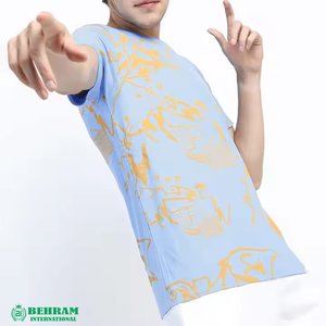 Camiseta de Hombre 100% Algodón Personalizada de Fabricante Pakistaní, Mitad Negra, Mitad Blanca, Diseño Bicolor, Ecológica, Transpirable, Corte Holgado - Product Image 2