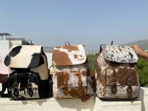 กระเป๋าเป้หนังวัวแท้ขนเฟอร์สีน้ำตาลบนหนังกระเป๋าเป้สะพายหลังเป้สะพายหลังอเนกประสงค์ - Product Image 5