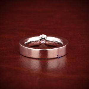 Nouveauté, vente chaude, alliance de mariage en or blanc massif 14 carats avec diamant moissanite 0,45 carat pour homme - Product Image 4