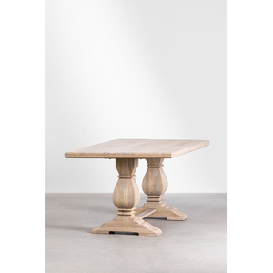 Table à manger rectangulaire Sanzia 180x100cm, style design contemporain, pour hôtel, appartement ou hôpital, en bois de manguier - Product Image 2