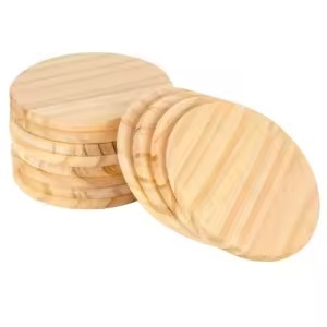 Ensemble de sous-verres en bois fabriqués à la main tapis de tasse durables rustiques pour Table à manger café thé maison cuisine Style ferme - Product Image 2