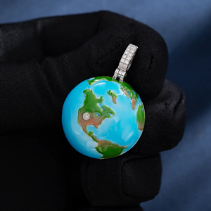 Collar con Colgante Hip Hop Personalizado para Hombre, Chapado en Oro, con Diamantes de Imitación CZ - Product Image 2