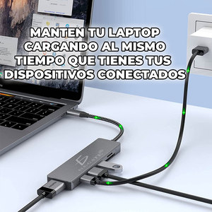 Hub Adattatore 6-in-1 in Lega di Alluminio con USB 3.0 Tipo-C, Trasferimento Dati ad Alta Velocità 5Gbps, HDMI 4K 60Hz, Ethernet e Interfaccia SD - Product Image 6