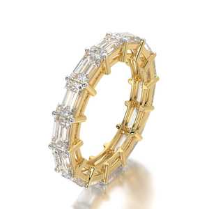 SM Jewels <b>Eternity</b> Diamond <b>Ring</b> Elegant 925 Sterling Silver with Moissanite Emerald Cut Stylish Fashion <b>Rings</b> Design - Product Image 1