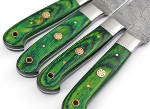 Ensemble de couteaux de chef en acier Damas artisanal avec manche en bois ambidextre Haute durabilité Ensemble de cuisine cinq pièces - Product Image 4