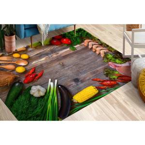 Tapis alimentaire imprimé en 3D : Décoration de cuisine moderne, tapis antidérapant, avec tapis moelleux - Product Image 1