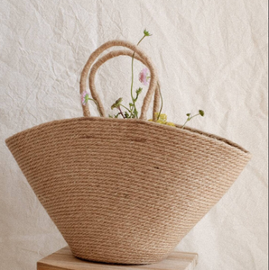 Bolsa de paja para la playa, cesta de paja marroquí, bolso de playa francesa, grande para el mercado - Product Image 1