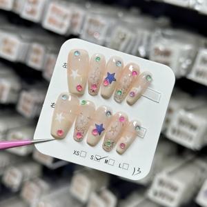 Cập Nhật Mới Tái Sử Dụng 3D Báo Chí Trên Móng Tay Handmade Acrylic Móng Tay Giả Quyến Dũ Nhân Tạo Móng Tay Với Bao Bì Hộp - Product Image 6