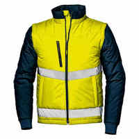 Veste de sécurité en polyester bleu, réfléchissante, pour travaux routiers, manteau d'hiver haute visibilité, imperméable, coupe-vent, respirant, uniforme de protection