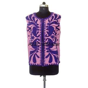 Chaqueta Bomber de Algodón Bordada a Mano para Mujer, Estilo Suzani, Mangas Regulares, Estilo Bohemio Tradicional, para Otoño e Invierno, para Fiestas - Product Image 1
