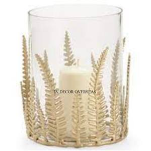 High Grade Gold Plated Superior Quality Metal Base And Clear Glass Made Unique Designer Hurricane Candle Holder From India - Product Image 6
