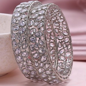 ชุดกำไลข้อมือแฟชั่นหรูหราสง่างามแบบดั้งเดิมสีเงินและทองเหลือง - Product Image 2