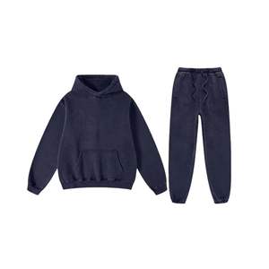 Ensemble de vêtements de course d'hiver unisexe couleur personnalisée 100% survêtement en molleton de coton sweat à capuche pantalon de jogging cordon respirant - Product Image 5