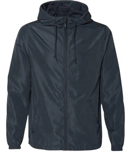Vestes imperméables légères pour hommes, coupe-vent personnalisées avec fermeture éclair, polyester fin et imperméable, veste de pluie - Product Image 1