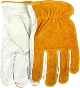 Gants de travail en cuir de vachette pour hommes paume en cuir pleine fleur avec sécurité résistante à l'abrasion et flexible - Product Image 5