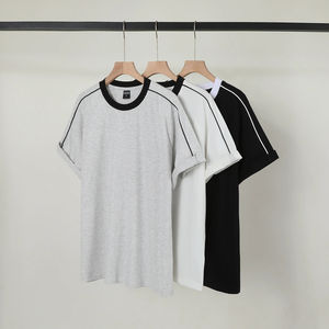 Camiseta de Nuevo Estilo, 260 g/m², 100 % Algodón, Líneas de Color en Contraste, Camiseta Oversize a Rayas, Camisetas con Logotipo Impreso Personalizado, Precio Responsable - Product Image 2