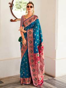 Sari en soie de viscose géorgette pour femmes, nouvelle conception, best-seller + Blouse, vêtements indiens traditionnels de haute qualité, vente en gros - Product Image 4