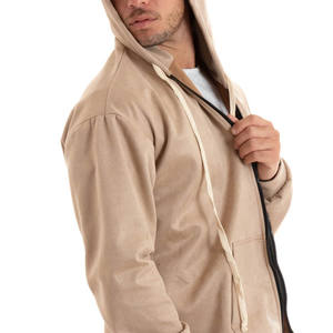 Ensemble de pantalons de survêtement à capuche 2 pièces en coton polaire à la mode pour hommes, coupe ample, fermeture éclair, logo personnalisé pour les survêtements d'hiver à imprimé bouffant - Product Image 4