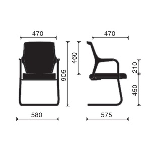 เก้าอี้นั่งคุกเข่า ROBIN BFGCQ016 รุ่น Ergonomic พร้อมฐานโครเมียมและที่วางแขนแบบคงที่ พนักพิงตาข่ายเพื่อความสบายระหว่างการประชุม - Product Image 5