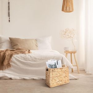 Natural Color Water Hyacinth <b>Magazine</b> Rack Holders Office Organizer Accessories Paper Files Holder Basket OEM ODM - Product Image 5
