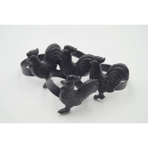 Servilletero de gallo negro, soporte de decoración de mesa de Metal de granja, accesorios de comedor Vintage rústico, Decoración de mesa de boda hecha a mano - Product Image 2