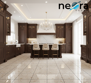 กระเบื้องปูพื้นพอร์ซเลนเคลือบ Breccia Crema ขนาด 600x600 มม. หนา 8 มม. ป้องกันแบคทีเรีย กันลื่น สำหรับใช้ในห้องน้ำ - Product Image 4