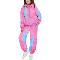 Survêtements d'hiver imprimés pour enfants, qualité supérieure, faible MOQ, demi-zip, poches kangourou, polyester/coton, unisexe