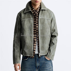 2025 hombres populares moto pelusa Pu chaqueta de cuero para hombres - Product Image 3