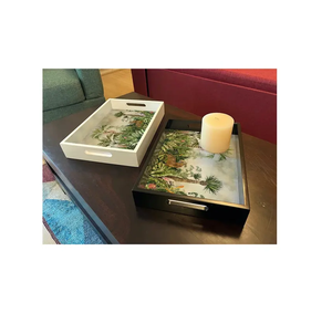 Bandeja de servicio de madera de forma rectangular impresa en esmalte/Hotel y restaurante Nuevo diseño Diseño superior de buena calidad - Product Image 2