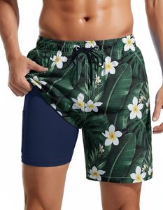 Shorts de bain pour hommes à séchage rapide, grande taille, imperméables, imprimés numériquement, en tissu Spandex/Polyester, personnalisables avec logo OEM, taille élastique, tendance - Product Image 3
