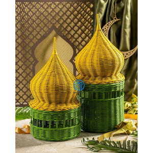 Nuevo artículo Mezquita Cesta de ratán Mezquita Cúpula Personajes Mezquita Cúpula Ratán Eid Cestas de ratán hechas a mano en Vietnam - Product Image 4