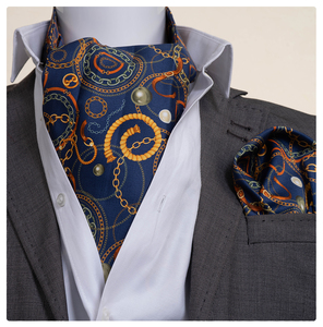 Exve Exclusive Men's Luxury Elegant Ascot <b>Tie</b> Cravat Self <b>Tie</b> Paisley Jacquard Woven Floral 100% Polyester Breathable - Product Image 6