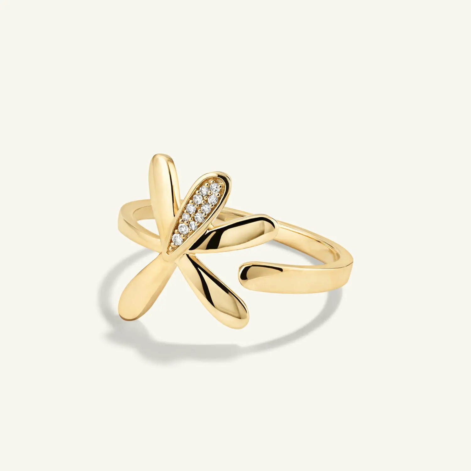 VVS2-D Moissanite Diamond Engagement Ring 14K Yellow Gold Flower Daintiy Pave Round Cut Anniversary Gift For Women Birthday Gift