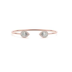 Pear Cut <b>Diamond</b> Halo Style Excellent Style <b>Bangle</b> <b>Bracelet</b> For Women - Product Image 1