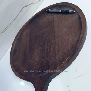 SANIYA HANDICRAFT Plateau de service en bois artisanal respectueux de l'environnement et du budget Plateau à pizza Assiettes en bois Pack Mom Dish Set Ins - Product Image 1