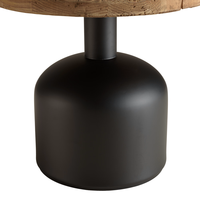 Table basse d'appoint ronde moderne avec dessus en bois massif et cadre en métal durable | Meubles de salon à revêtement en poudre