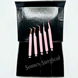 Meilleures pinces pour extensions de cils en acier inoxydable, haut de gamme, multi-pièces, stockage, pinces à cils greffées - Product Image 1