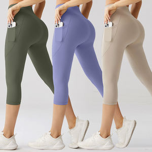 กางเกงโยคะเอวสูงสำหรับผู้หญิง ผ้าถักระบายอากาศ ยกกระชับสะโพก เหมาะสำหรับออกกำลังกาย ฟิตเนส เล่นกีฬา ลำลอง ลายพิมพ์ มีตะเข็บ - Product Image 2