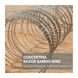 Whole Sale Price Industry Grade High Quality Galvanized Razor Barbed Wire For Fence Protection Security Purpose