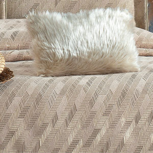 Juego de Cubrecamas de Lujo Personalizado Guzide Julia de 4 Piezas, Color Capuchino, 100% Chenilla Orgánica Tejida, 300 Hilos, Antiácaros, Moderno - Product Image 4