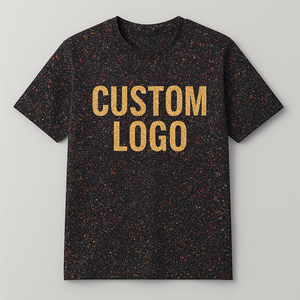 Eco Friendly Plain Dyed 100%Cotton Solid <b>Turtleneck</b> Vintage <b>Men's</b> Tees Trending Streetwear Fashion 180gram Quick Dry OEM Service - Product Image 2