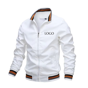 ... Chaqueta bomber para hombre, tejido ligero transpirable, cierre frontal con cremallera completa, cuello acanalado y puños, adecuada para ropa informal - Product Image 2