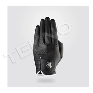 Guante de golf de cuero Cabretta Premium personalizado OEM en guante deportivo de cuero negro - Product Image 5